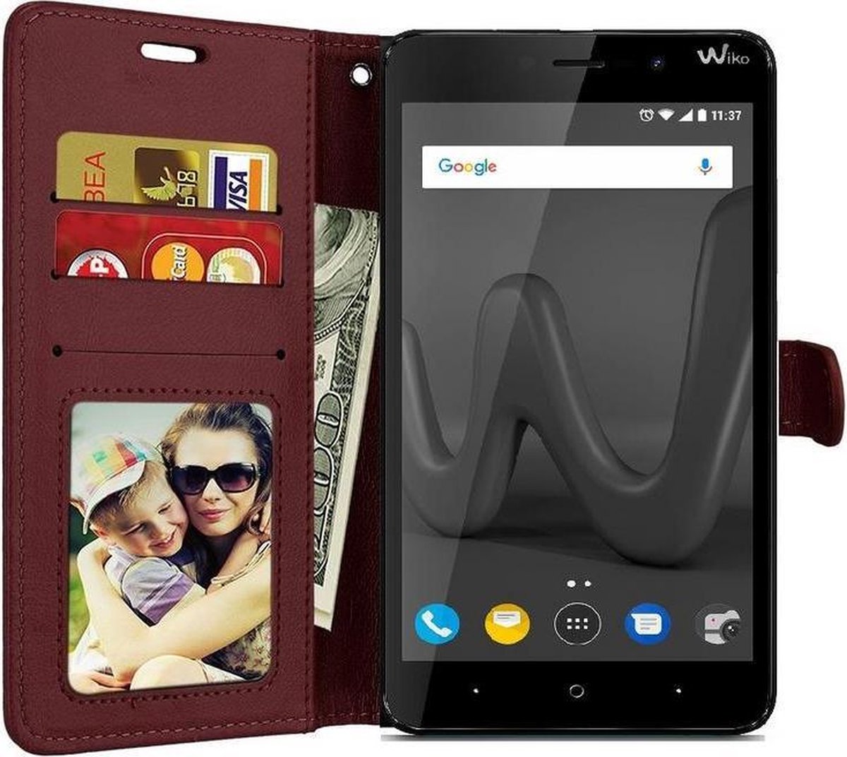 Wiko Lenny 4 Portemonnee hoesje - Bruin