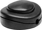 Vloerschakelaar zwart 1-polig geschikt voor platte en ronde kabel