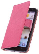 BestCases Stand Fuchsia Luxe Echt Lederen Book Wallet Hoesje Huawei Ascend Y320