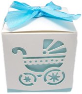 DW4Trading® Geschenkdoosjes babyshower set van 5 kinderwagen blauw
