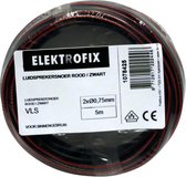 5 meter Elektrofix luidsprekersnoer rood/zwart, 2 x 0.75mm