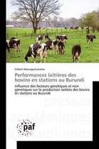Omn.Pres.Franc.- Performances Laitières Des Bovins En Stations Au Burundi