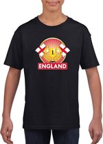 Zwart Engeland supporter kampioen shirt kinderen 146/152