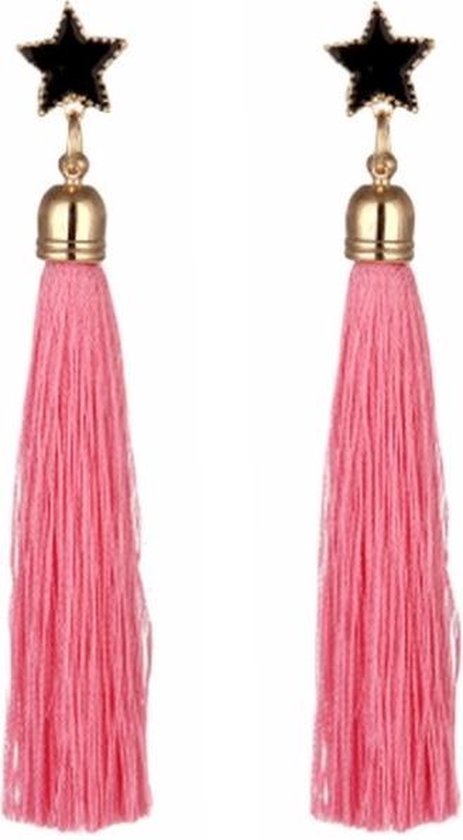 Fako Bijoux® - Oorbellen - Kwast XL - Ster - Roze