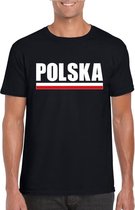 Zwart Polen supporter t-shirt voor heren XL