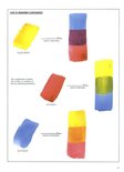Aquarel met primaire kleuren geel, rood en blauw, met hun complementaire kleuren.