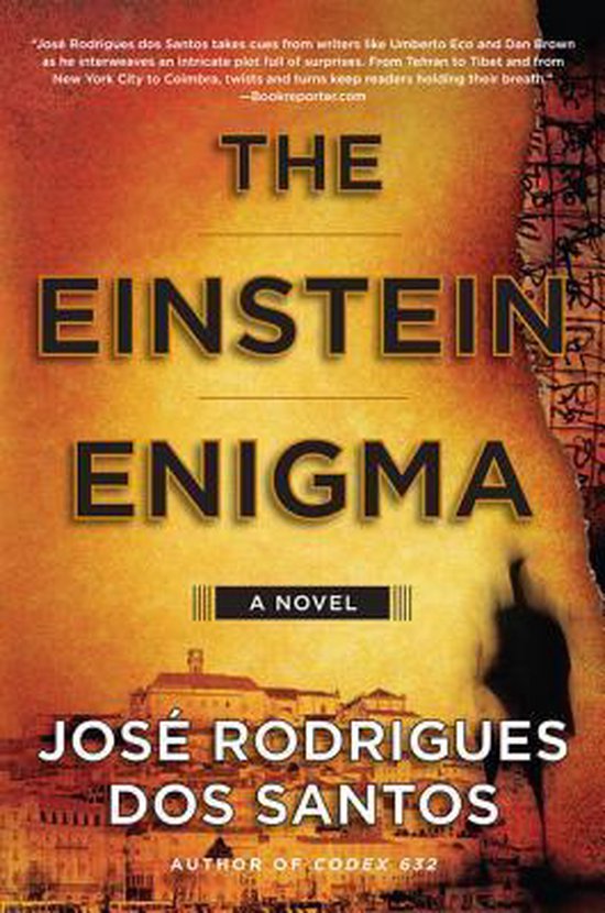 Couverture du livre "The Einstein Enigma" avec le titre en gros caractères, un bâtiment et le nom de l'auteur.