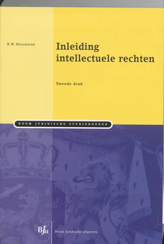 Cover van het boek 'Inleiding intellectuele rechten' van R.W. Holzhauer