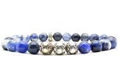 Beaddhism - Armband - Matt Blue - Lotus 3 - 8 mm - 19 cm