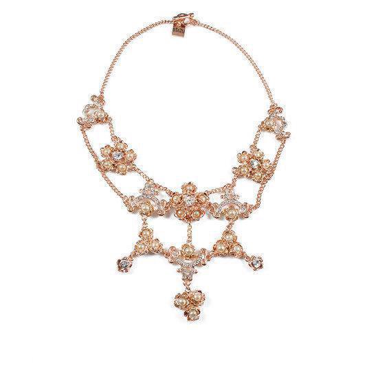 Otazu Nouveau Rose Flower Ketting 43 cm 2 mm Swarovski steen