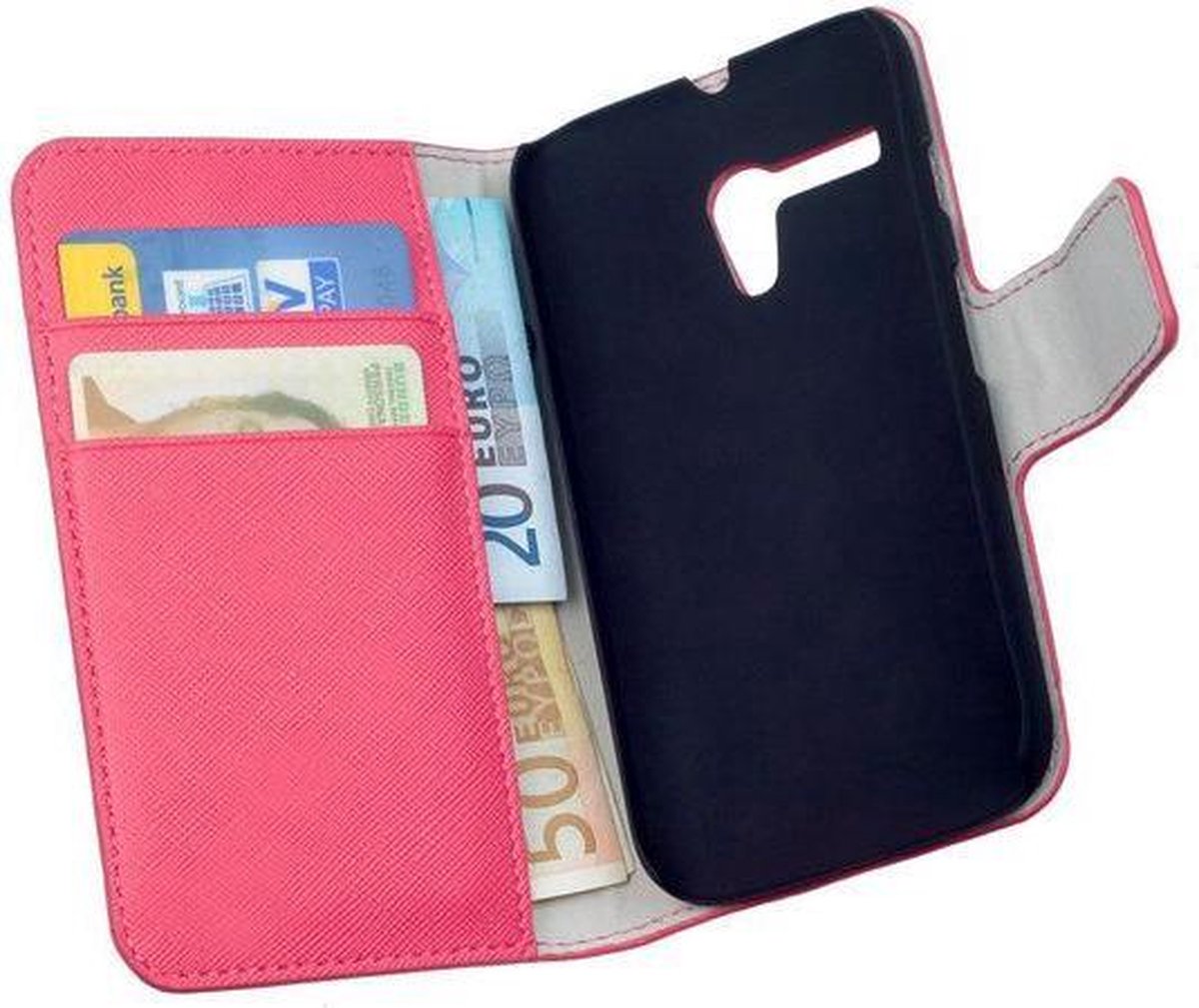 HC Bookstyle case case Telefoonhoesje Motorola Moto G Roze