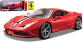 Bburago Ferrari 458 Speciale modelauto schaal 1:18 rood