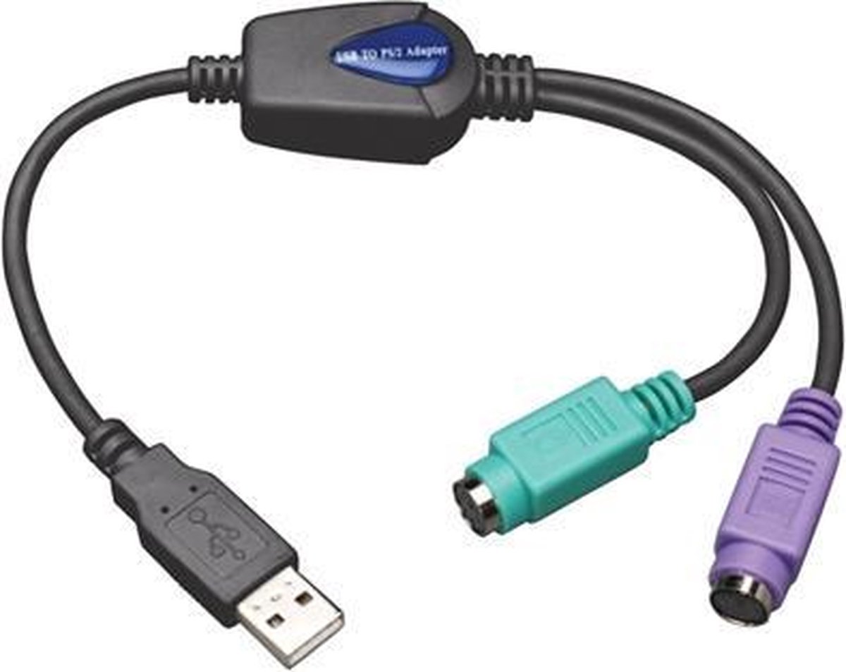 Tripp-Lite U219-000-R USB to PS/2 Adapter - Keyboard and Mouse (A M to 2x Mini-Din6 F) TrippLite - Tripp Lite