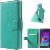 Samsung Galaxy Note 4 Portemonnee Hoesje Case Turquoise