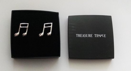 Treasure Trove® Muzieknoten Manchetknopen - Heren - Zilverkleurig - Treasure Trove