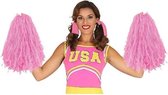 2 stuks voordelige cheerleader cheerball roze 28 cm