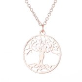 24/7 Jewelry Collection Levensboom Ketting - Rosé Goudkleurig