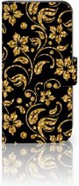 Book Case iPhone 7 | 8 | SE 2020 | SE 2022 hoesje Design Gouden Bloemen