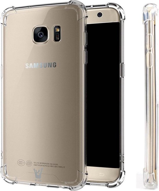 Spelen met Vooruitgang In beweging Samsung Galaxy S6 Edge Hoesje Transparant - Shock Proof Siliconen Case |  bol.com