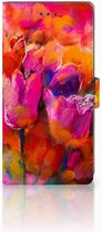 Coque Samsung Galaxy Note 8 Cuir PU Premium Housse Portefeuille Coque pour Tulipes