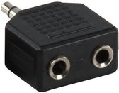 Benza Kabel - Hoofdtelefoon Splitter voor Ipod en Iphone van 1x 3,5 mm naar 2x 3,5 mm Jack (Zwart)