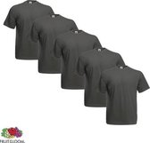 Fruit of the Loom - 5 stuks Valueweight T-shirts Ronde Hals - Light Graphite - L