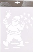 Kerst raamsjablonen Kerstman plaatjes 30 cm - Raamdecoratie Kerst - Sneeuwspray sjabloon