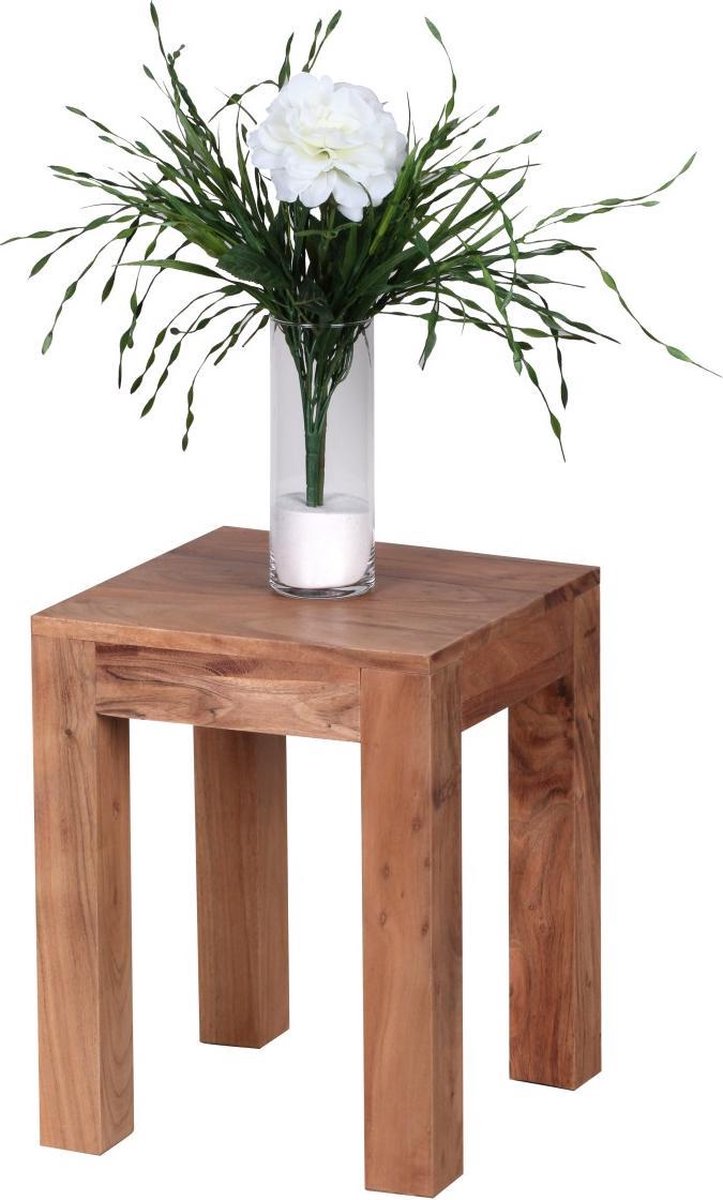 WL1.589, Beistelltisch Massiv-Holz Akazie, 35 x 35 cm, dunkel-braun
