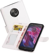 Hoesje Geschikt voor Motorola Moto X4 - Portemonnee hoesje booktype wallet case Wit