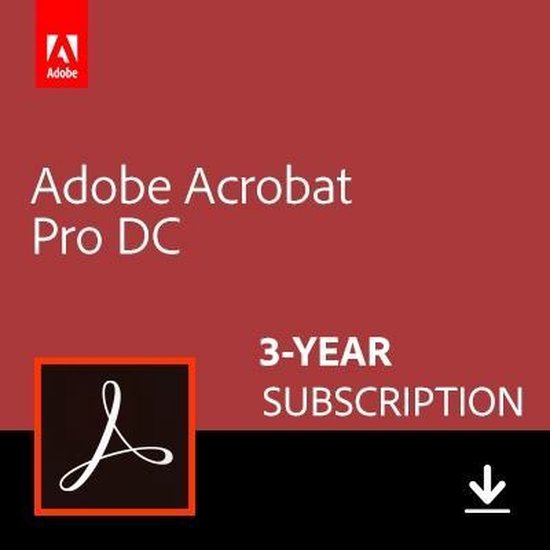 Adobe Acrobat Pro DC - 1 Gebruiker - 3 Jaar - Windows / Mac | bol