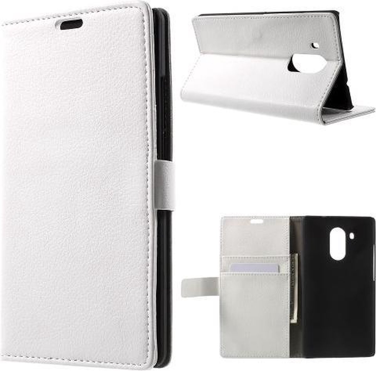 Litchi Cover wallet case hoesje Huawei Ascend Mate 8 wit