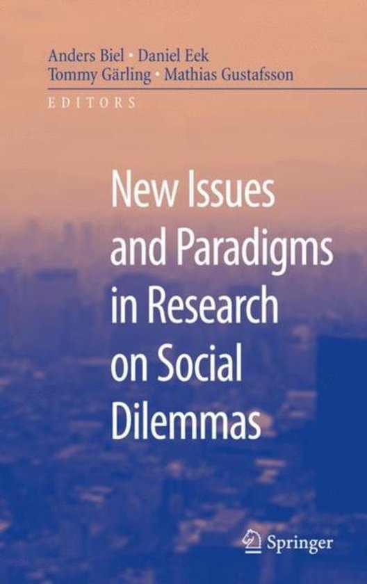 New Issues and Paradigms in Research on Social Dilemmas - cover