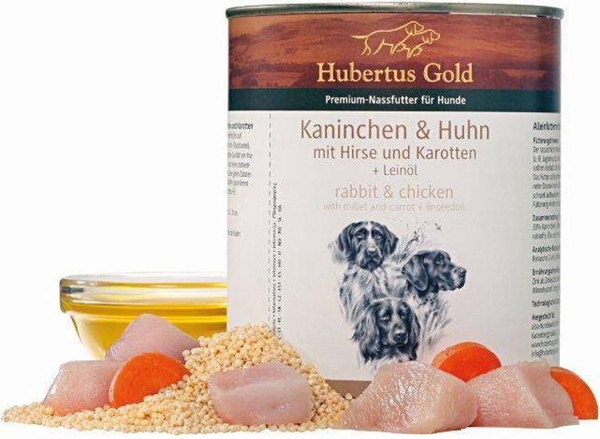 Hubertus Gold Vleesmenu konijn met gerst en tarwekiemen