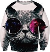 Spacecat Trui voor fout feest - Maat: L - Foute trui - Feestkleding - Festival Outfit - Fout Feest - Trui voor festivals - Rave party kleding - Rave outfit - Dieren kleding - Dierentrui - Kattentrui - Feesttrui