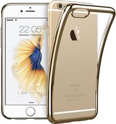 Hoesje Transparant voor Apple iPhone 6 / 6s Plus, iPhone 6 Plus Goud Siliconen TPU Hoesje Case, Cover Hoes iPhone 6 Plus, Doorzichtig Soft Gel Hoesje Backcover