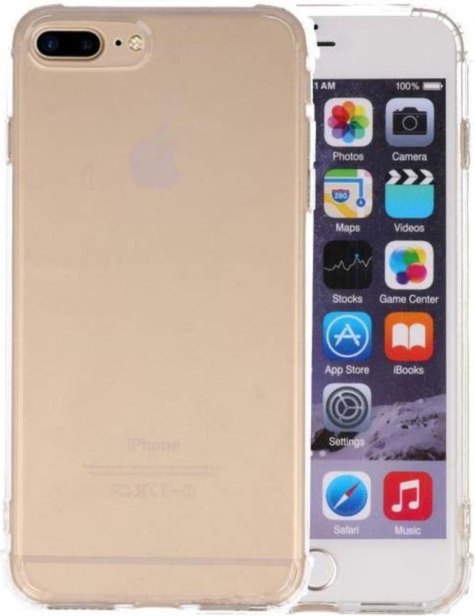 Schokbestendig Back Cover Hoesje - Shockproof Telefoonhoesje -  Geschikt voor iPhone 8 / iPhone 7 Plus - Transparant