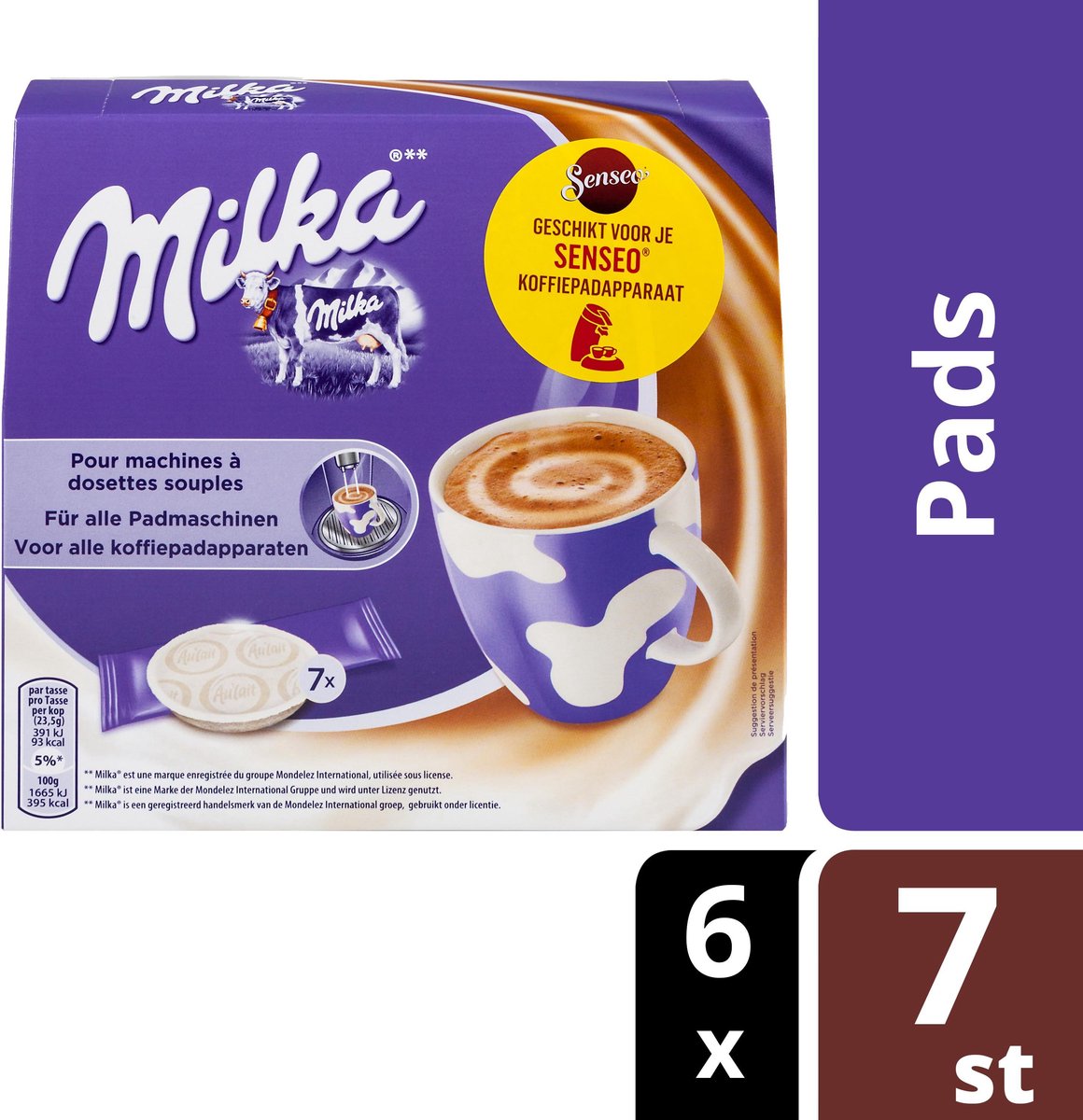 MILKA Dosette de chocolat au lait 7 dosettes 164.5 pas cher 