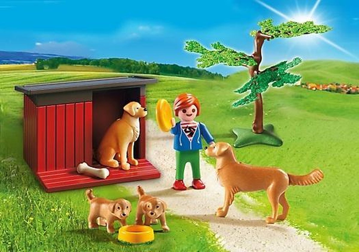 Verhuizer Aannemelijk cijfer Playmobil Country: Golden Retrievers Met Puppy's (6134) | bol.com