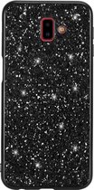 Samsung Galaxy J4 Plus 2018 Glitter Backcover Hoesje Zwart