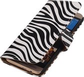 Zebra Booktype HTC One M8 Wallet Cover Hoesje