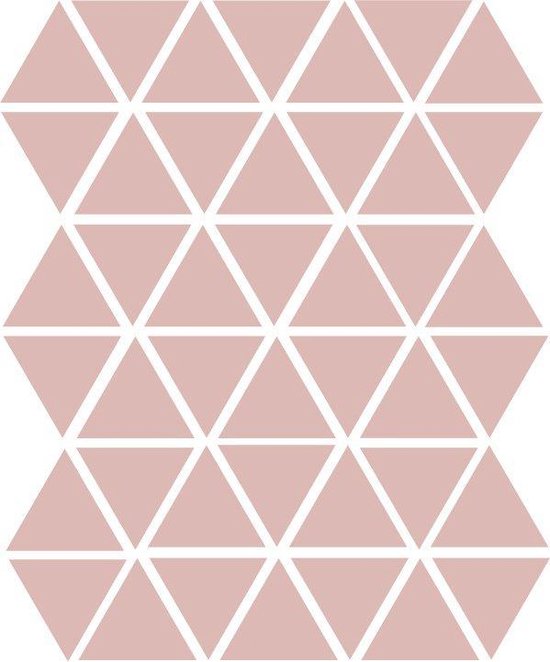 Stickers muraux triangle vieux rose - 45 pièces - 4.5x4.5cm