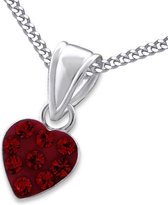 Amanto Kids Ketting Charaf Red - 925 Zilver E-Coating - Hart - 7x7mm - 38cm