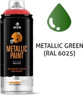 MTN metallic groene spuitverf - RAL 6025 - 400ml spuitbus voor diverse klus doeleinden, bruikbaar op hout, plastic en metaal