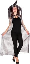 dressforfun - heksencape met punthoed S - verkleedkleding kostuum halloween verkleden feestkleding carnavalskleding carnaval feestkledij partykleding - 300028