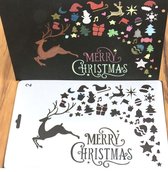 sjabloon Merry Christmas Kerst kunststof 16 x 27 cm