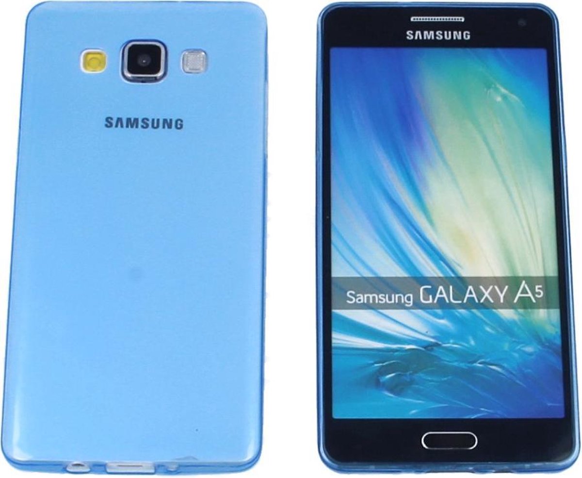 Samsung Galaxy A5, 0.35mm Ultra Thin Matte Soft Back Skin case Transparant Blauw Blue
