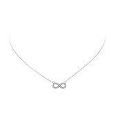 Silver Lining ketting - zilver - gerodineerd - infinity - zirkonia - 42 + 3 cm