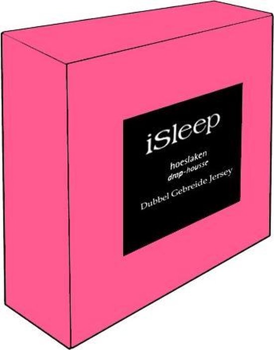 iSleep Dubbel Jersey Hoeslaken - Eenpersoons - 90/100x220 cm - Roze