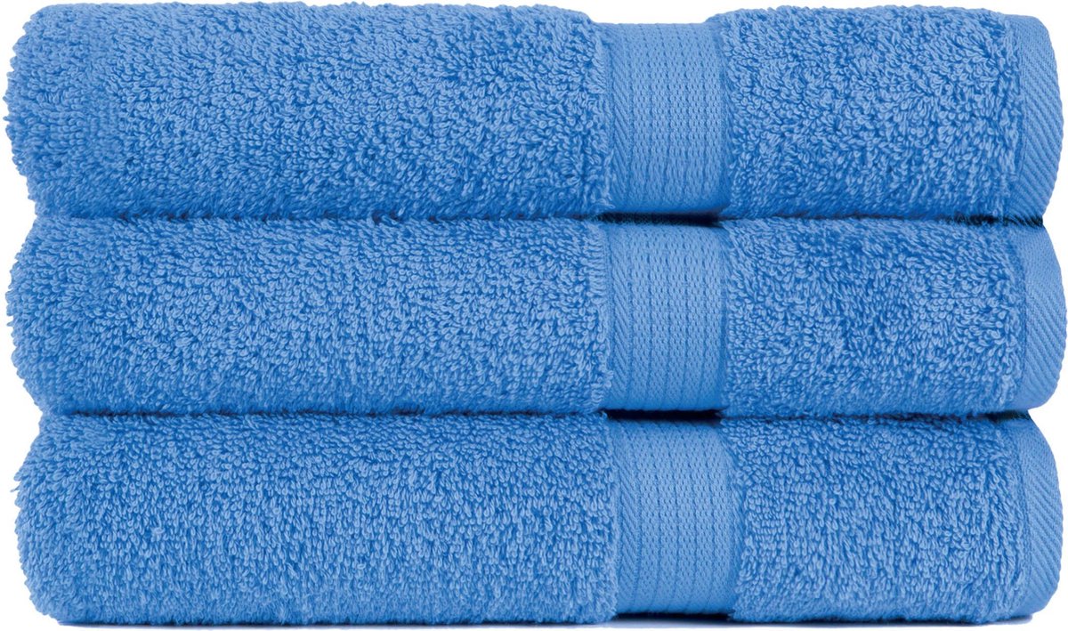 Handdoek 50x100 cm Luxor Uni Topkwaliteit Sea Blue col 320 - 4 stuks