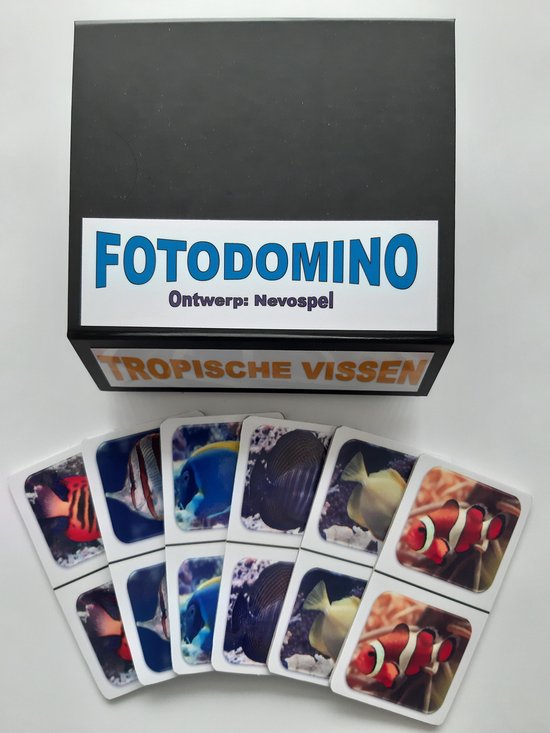 Afbeelding van het spel Denkspel voor mensen met dementie FotoDomino Tropische Vissen